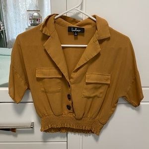 Cute Half Button-Up Top